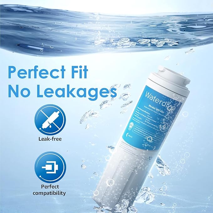 Waterdrop UKF8001 Refrigerator Water Filter 4, Replacement for Whirlpool® EDR4RXD1, EveryDrop® Filter 4, Maytag® UKF8001AXX-750, UKF8001AXX-200, 46-9006, Puriclean II, WD-F07, 2 Filters