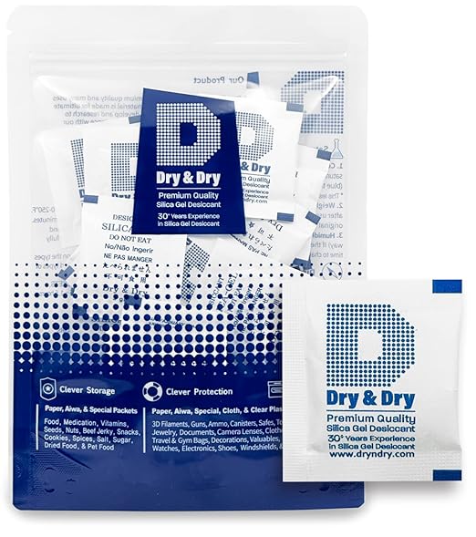 [95 Packs] 3 Gram "Dry & Dry" Premium Pure & Safe Silica Gel Packets Desiccant Dehumidifiers - Rechargeable Paper(FDA Compliant)