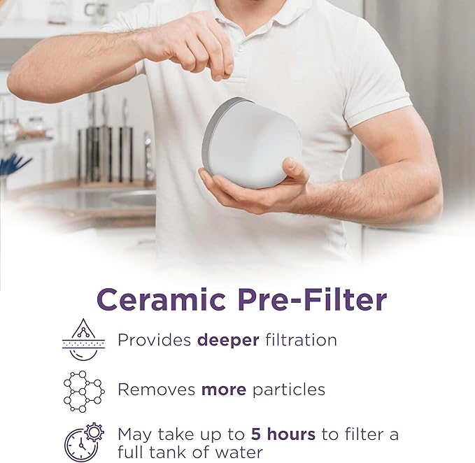 Ceramic Water Filter Replacement 1364 for PiMag Nikken Aqua Pour Gravity Water Dispenser 1360, Durable Ceramic Pre Filter for Nikken Products Filtration System, Helps Reduce Fine Sediment & Particles