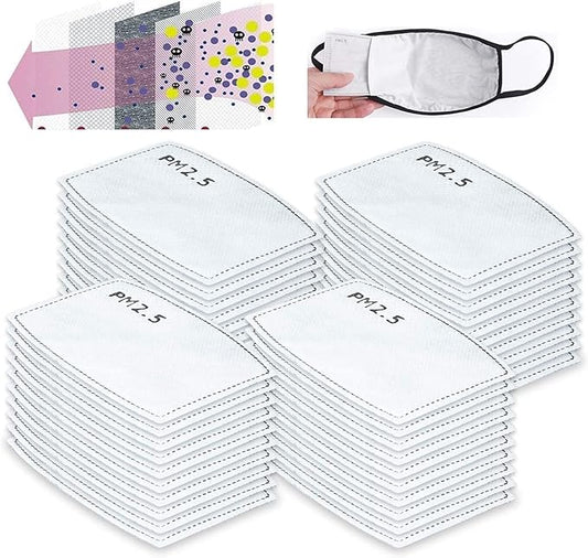 200pcs PM2.5 Activated Carbon Filter Insert Replaceable Sheets for Cloth Mask Ship from USA, 5 Layer PM2.5 Filter for Face Cover (200)