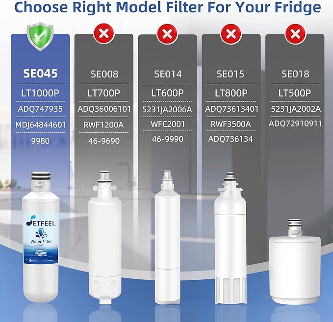 ADQ747935 Water Filter Replacement for LG LT1000P LT1000P/PC/PCS, Compatible with LG Thinq Refrigerator LMXS28626S, LRFLC2706S, AGF80300704, LFXS26973S, LFXC22526S, LHFS28XBS, 3 Packs