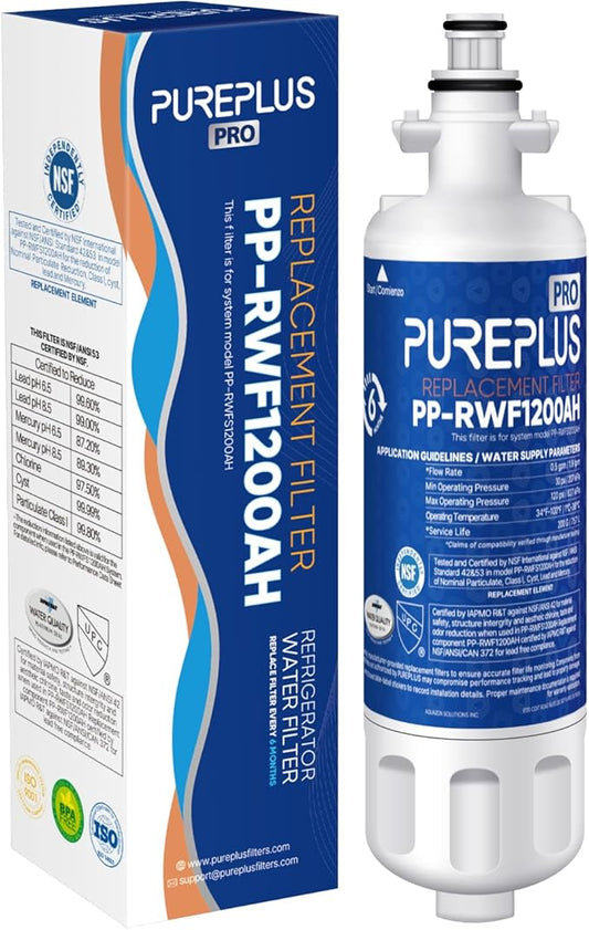 PUREPLUS LT700P NSF 53&42 Certified Replacement for LG ADQ36006101 Kenmore 469690, ADQ36006102, LFXS30766S, LFX28968ST, LFX31925ST, LFX31945ST, LT120F Refrigerator Water Filter, 1Pack