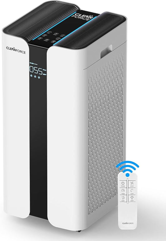 CleanForce Extra large Air Purifier for home large room, covers 3000 ft², H13 True HEPA Filter, Filters 99.97% Dust, Smoke, Odor, Pollen, VOCs, for home, office, classroom | MEGA1000 New Edition