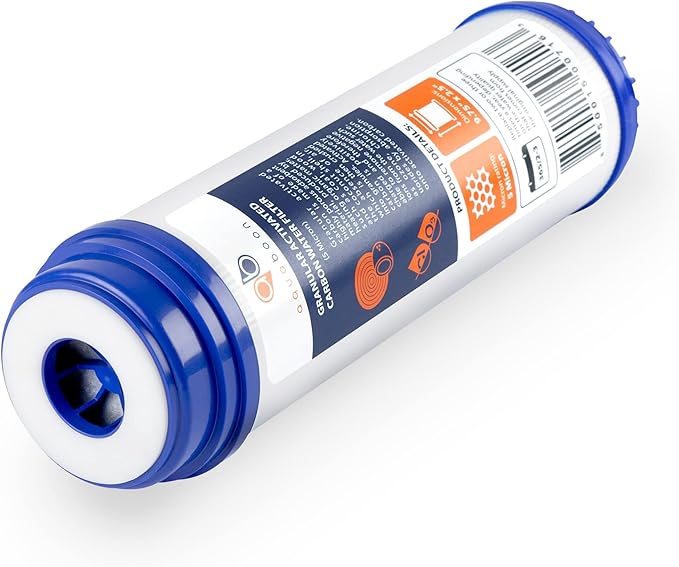 Aquaboon 5 Micron 10 x 2.5 Granular Activated Carbon Water Filter Cartridge GAC Water Filter Replacement Compatible with AP117, GAC-10, GAC1, 12 Pack