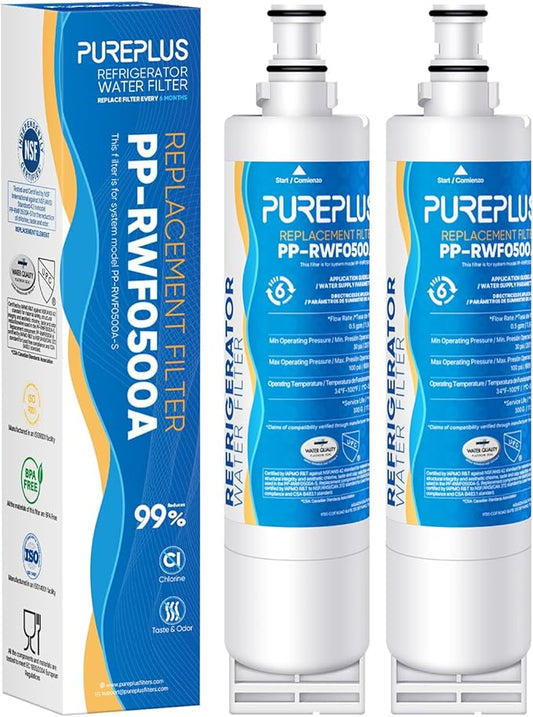 PUREPLUS 4396508 Refrigerator Water Filter, Replacement for EDR5RXD1, EveryDrop Filter 5, 4396510, 4392857, Kenmore 46-9010, 9085, LC400V, WF-NLC240V, RFC0500A, WF285, W10186668, 2Pack