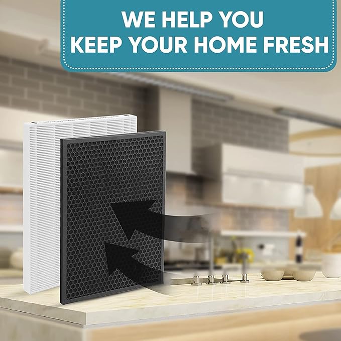 116130 Filter H Replacement Compatible with 5500-2 Air Purifier - Pack of 2 + 2 Activated Carbon Filters