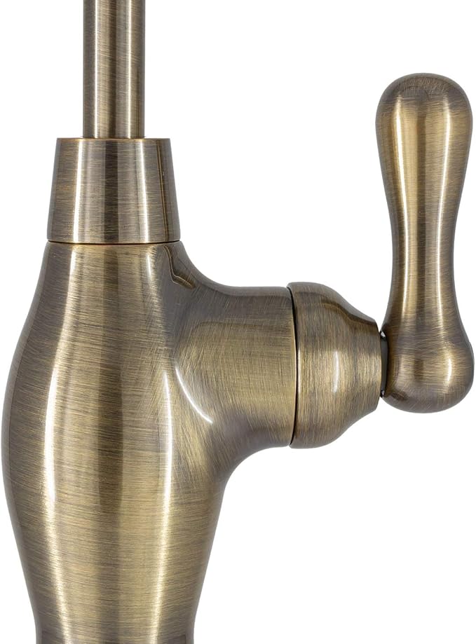 Non-airgap RO Faucet Reverse Osmosis Drinking Water Filtration System Water Dispenser Spout (Antique Brass). Vase Style with Faucet Wrench RO-FW148. NSF Certified.