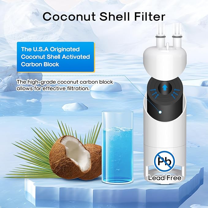 WHR1RXD1 Replacement for EDR1RXD1 Refrigerator Water Filter, Everydrop® Filter 1, W10295370A, KAD1RXD1, P4RFWB, 46-9081, 46-9930, P5WB2L, PS2378001, 2Pack