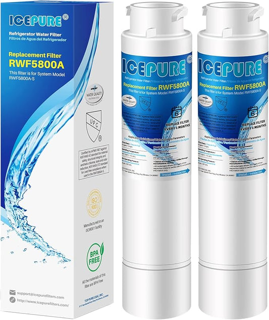 ICEPURE RWF5800A Refrigerator Water Filter Replacement for Frigidaire EPTWFU01, Pure Source Ultra II, Ultra 2, EPTWFUO1, EWF02, 2PACK