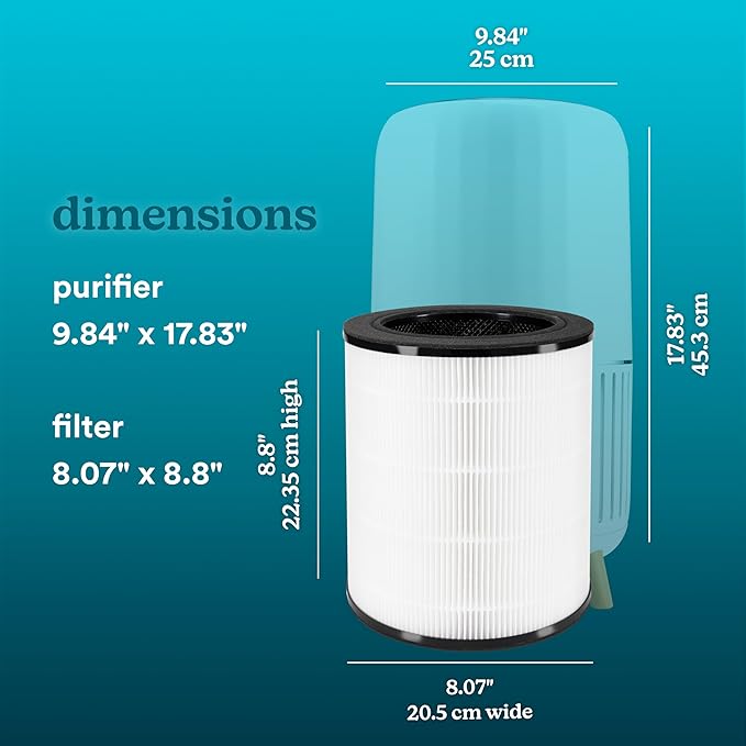 Homedics True HEPA Replacement Filter, Compatible with Homedics Air Purifier AP-T200 and AP-T2503 Dust Remover, Air Cleaner, Remove Household Odors, Activated Carbon Filters, Remove Pet Odors