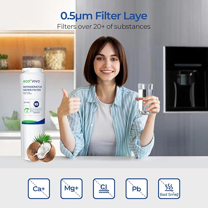 UKF8001 Refrigerator Water Filter 4, Replacement for Whirlpool EDR4RXD1, MAYTAG UKF8001AXX, UKF8001AXX-200, 4396395, Kenmore 46-9006, Viking WF295, Puriclean II, RWF0900A, 3 Pack