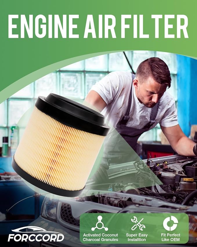 1Pcs Cabin Air Filter and 1Pcs Engine Air Filter Fit for Ford Bronco 2026 2025 2024 2023 2022 2021 2.3L 2.7L Cabin Filter Engine Air Filter Replacement Car Accessories