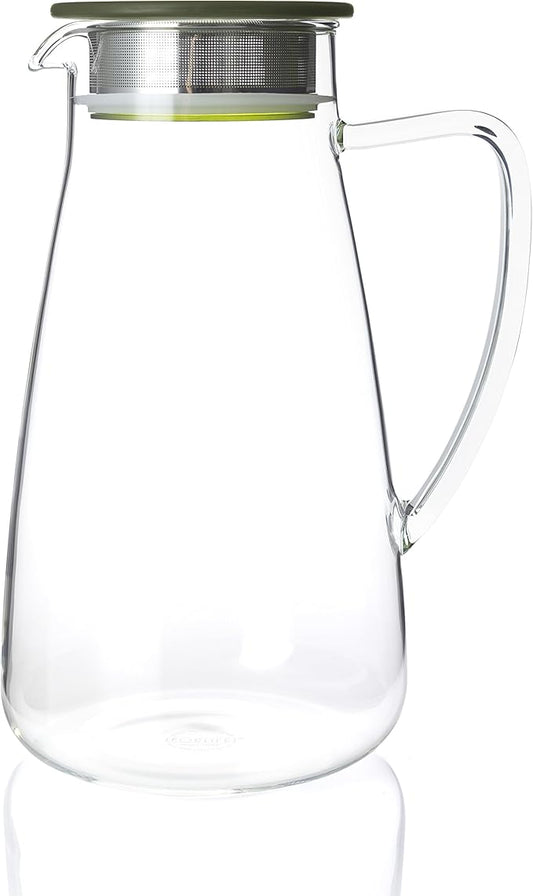 FORLIFE 838-A-GTE Flask Glass Iced Tea Jug, 64 oz, Green Tea