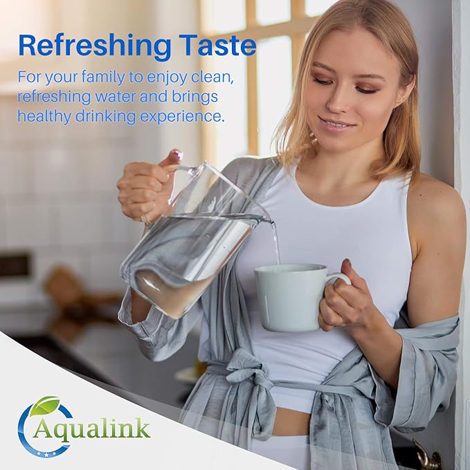 JFC002 Replacement for Brita Longlast Water Filter, Compatible with standard Mavea 107007, Brita Classic 35557, OB03, 6PACK