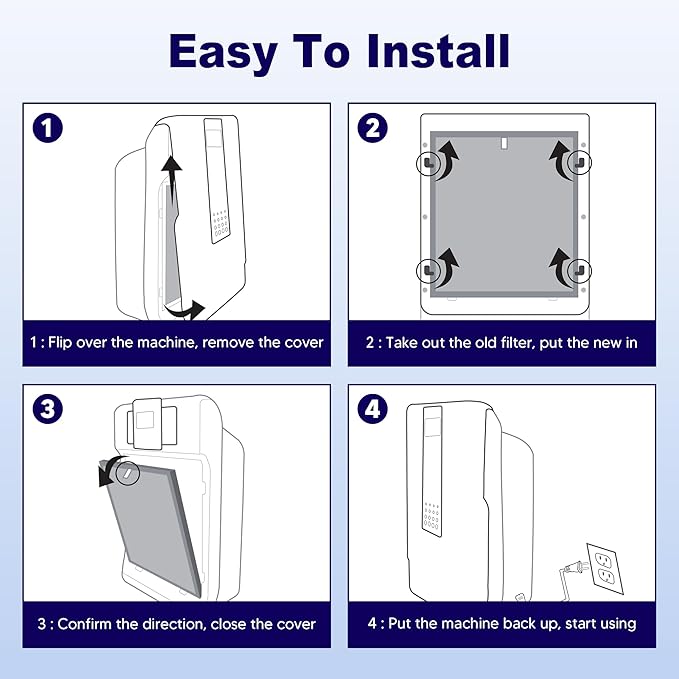 HSP001 Filter Replacements Compatible with HATHASPACE HSP001 Air Purifier, 4 in 2 H13 True HEPA and Activated Carbon Filter, 2 Pack