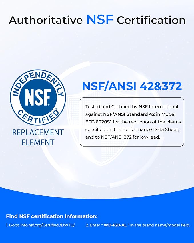 Waterdrop 𝐀𝐥𝐤𝐚𝐥𝐢𝐧𝐞 ADQ73613401 Water Filter, 𝐄𝐧𝐡𝐚𝐧𝐜𝐞𝐬 𝐩𝐇, Replacement for LG® LT800P®, ADQ73613402, ADQ75795104, LSXS26326S, LMXC23746S, LSXS26366S, LSXS26386D, 4 Filters