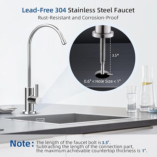 0.01μm Under Sink Water Filter, Multi-Stage Ultra Filtration for Baçtёria, Chlorine & Odor Reduction, 9K Gal/2-Yr, Easy Install with Dedicated Faucet, WU2.SH01-Y