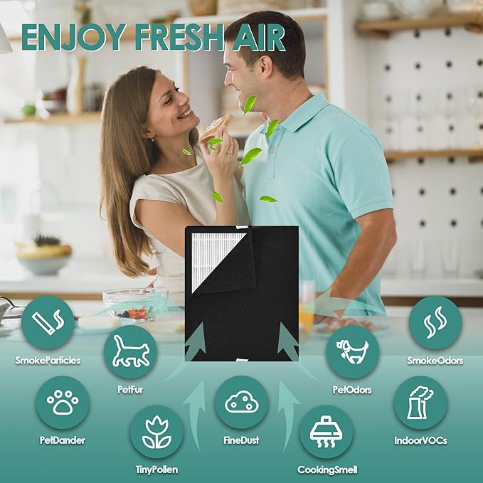 Idylis Air Purifier Replacement Filter A for Filtrete FAP-C01-A and Idylis AC-2119, IAP-10-100, IAP-10-150, IAPC-40-140 Air Purifiers - IAF-H-100A Size A, 4 H13 HEPA & 8 Carbon Pre-filter