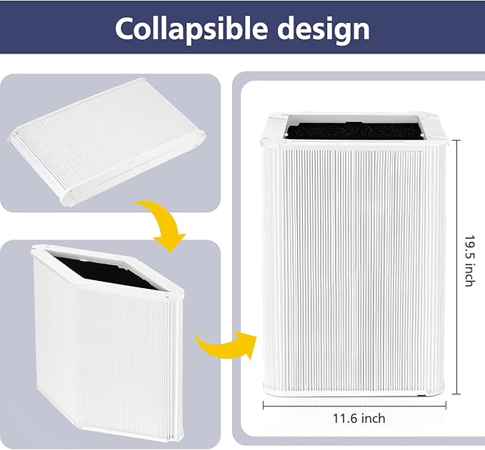 121 Replacement Filter Compatible with Blueair Blue Pure 121 Air Purifier, 2-in-1 HEPA Filters with Parti-cle and Activated Carbon Replacement Filter, 2 Pack