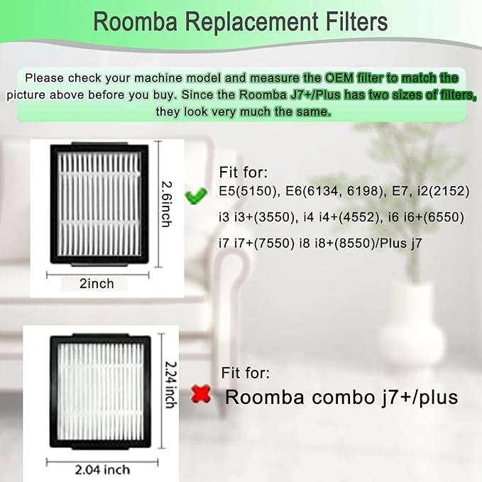 roomba i7 replacement parts for irobot Roomba i3 i3+ i4 i6 i6+ i7 i7+ i8 i8+/Plus E5 E6 E7 J7 I,E &J Series vacuum cleaners, 3 set of rubber brushes 10 filters 10 side brushes