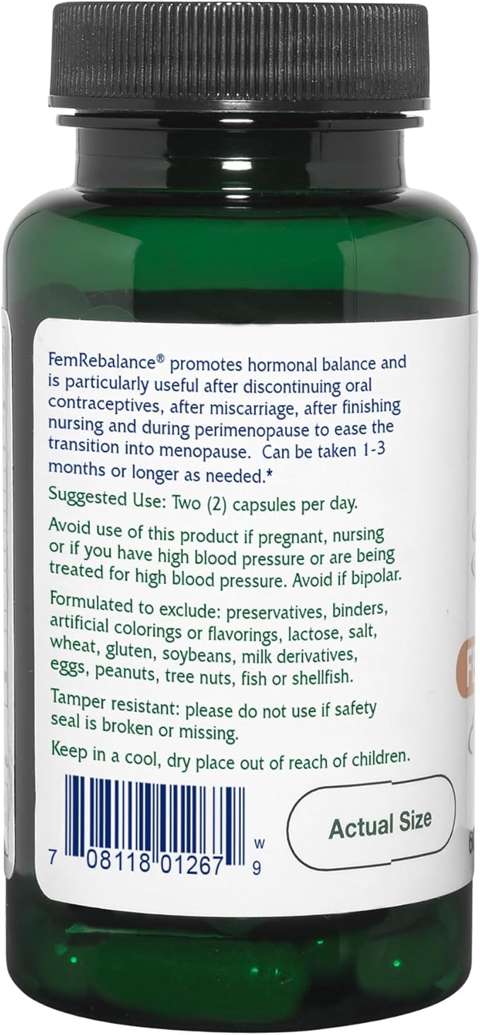 Vitanica FemRebalance, Hormone Balance Support for Women, Vegan, 60 Capsules