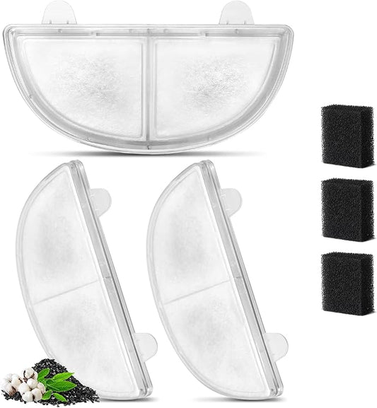 3 Pack Replacement Filters for WF20/CF20 Wireless Pump Cat Water Fountain, ZEKIRY Cat Water Fountain Filters, Triple Action Pet Fountain Filter Replacement