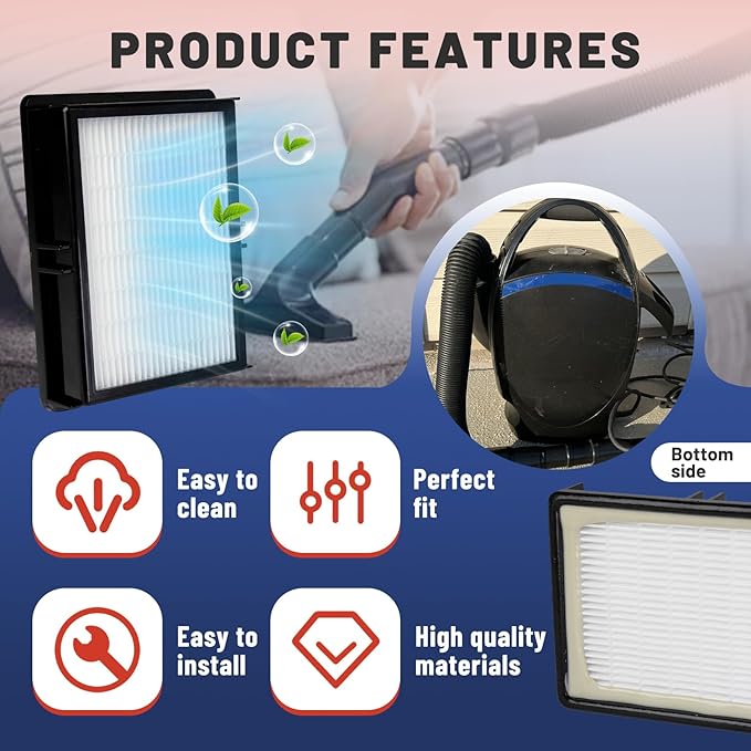 4 Pcs HF1000 HEPA Filters Compatible with Oreck Buster BB1000 Vacuum, Replacement Parts for BB1100, CC1600 Series