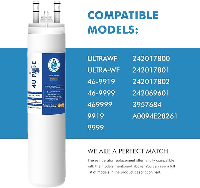 Replacement for Frigidaire ULTRAWF, Pure Source Ultra, Kenmore 9999, 469999, 46-9999, A0094E28261 Refrigerator Water Filter - Pack of 3 (Height 11 inches)