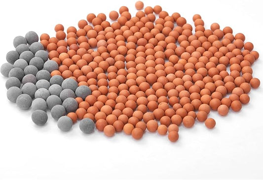 Filtration Stone Beads Filter for Filtered Shower Head, Mineral Stone Bead Balls for Purifying Water (Red Gray)