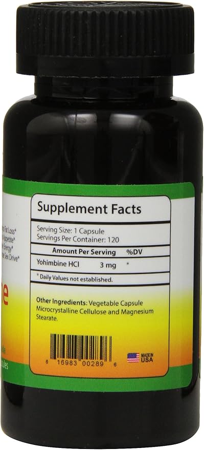 Yohimbine HCl Dietary Supplement, 120 Count