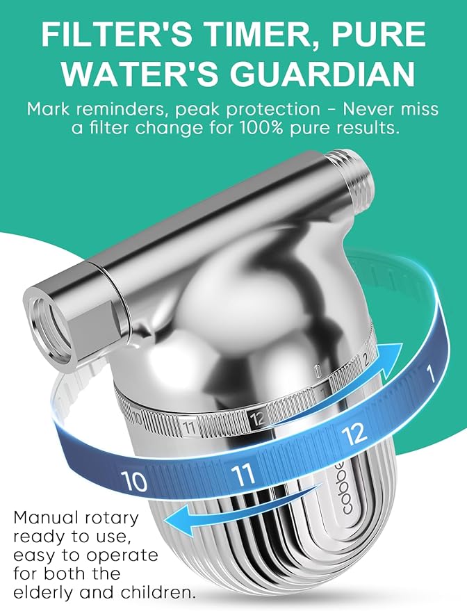 Cobbe Shower Filter | All-METAL Joint | 99% REMOVAL Shower Head Filter for Hard Water, Heavy Metals, Chlorine and Harmful Substance, Improve your skin and hair - Chrome