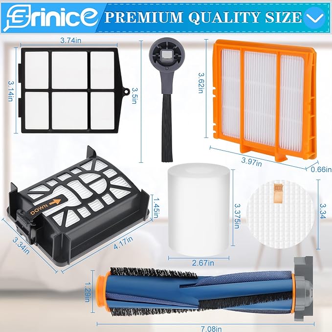 Replacement Parts for Shark AI Robot Vacuum AV2501S AV2501AE RV2502AE RV2520AOUS AV2510AOUS RV2610WA Accessories Kit with Main Roller Brush Filters, Foam & Primary Filters, Side Brushes