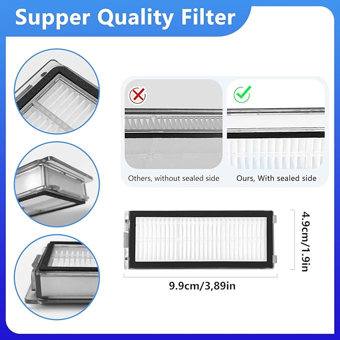 28 PCS Replacement Parts for Dreame L20 Ultra/L20 Ultra Complete, L30 Ultra/L30 Ultra Complete Vacuum Cleaner,2 Rubber Main Brush,6 Activated Carbon Dust Bags,4 Activated Carbon Filters