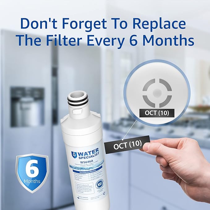 Waterspecialist Replacement for LG® LT1000P®, LT1000PC, ADQ747935, LFCC22426S, LRFXS2503S, LMWS27626S, LRDCS2603S, 6 Month 200 Gallon Refrigerator Water Filter and LT120F® Air Filter, 3 Combo