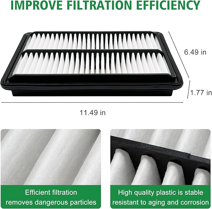 2PCS Cabin Engine Air Filter JM134 JM1722 Kit Fits for 2016-2022 Pilot, 2017-2025 Ridgeline, 2019-2025 Passport, 2016-2020 MDX 3.5L/3.0L, Replacement for 17220-5J6-A10, CA12061, CF10134