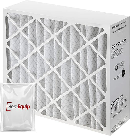 20x25x4 Furnace Filters, FC100A1037 Filter Replacement, Merv 11 Filter Media with Homequip Disposal Bag (2 Pack)