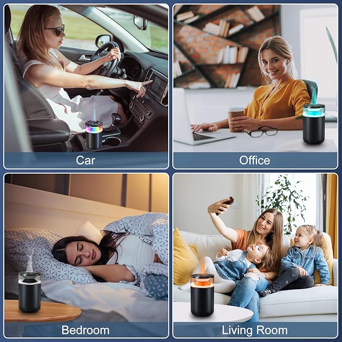 2025 Upgraded Smart Car Air Freshener Diffuser, New Car Smell Air Freshener Long Lasting, Auto On/Off, Adjustable Modes, Car Scent with 8 Ambient Lights, Car Diffusers for Essential Oil-Grapefruit