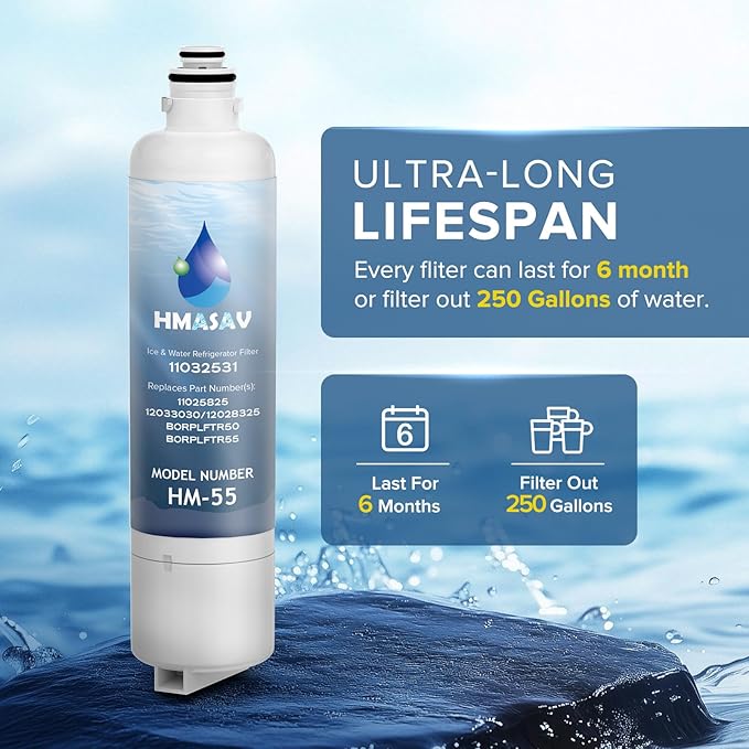 11032531 Filter Replacement - Compatible with Ultra Clarity Pro Water Filter Bosch, Thermador Water Filter Replacement for BORPLFTR50, BORPLFTR55, 12033030, 12028325, 11025825, 3PACK