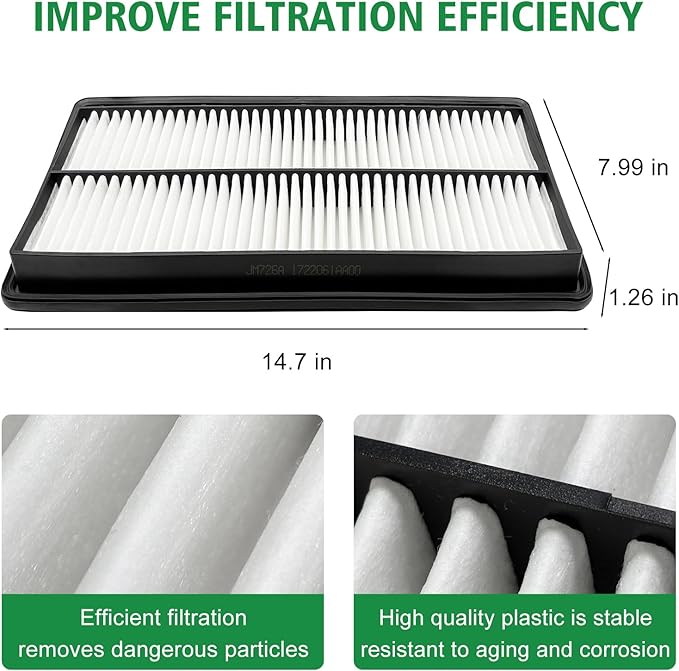 2PCS Cabin Engine Air Filter JM802 JM726A Kits Fits for MDX 3.5L 2022-2025, Pilot 3.5L 2023-2025, Replacement for CF11182, 80292-TF0-G01, 1722061AA00