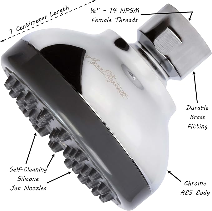 Pressure Boosting Shower Head - High Pressure Water Saver Showerhead Best For Low Flow Showers, 2.5 GPM - Chrome