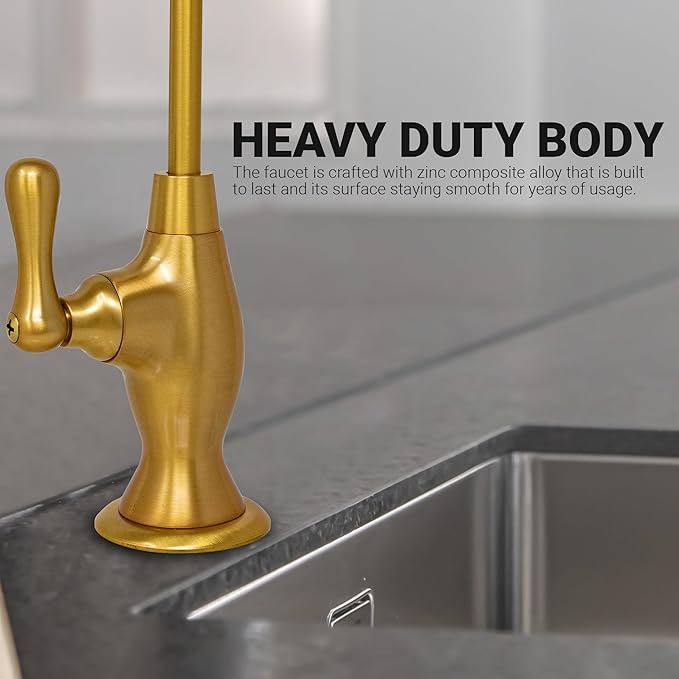 Non-airgap RO Faucet Reverse Osmosis Drinking Water Filtration System Water Dispenser Spout (Classic Bronze). Vase Style with Faucet Wrench. NSF Certified.