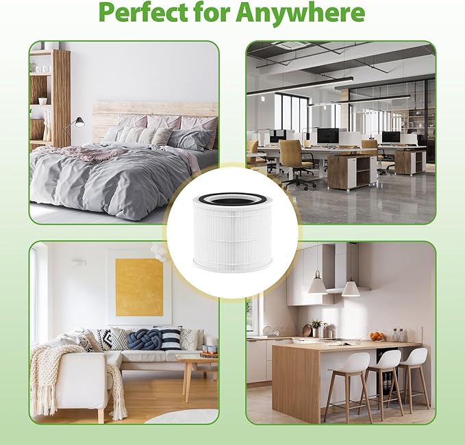 240 HEPA Replacement Filter Compatible with Puroair 240 Air Purifier, 3 in 1 Grade Filtration HEPA with Activated Carbon for 99.97% Air Pollutants Home Room, 240 Replacement Filter, 2 Pack