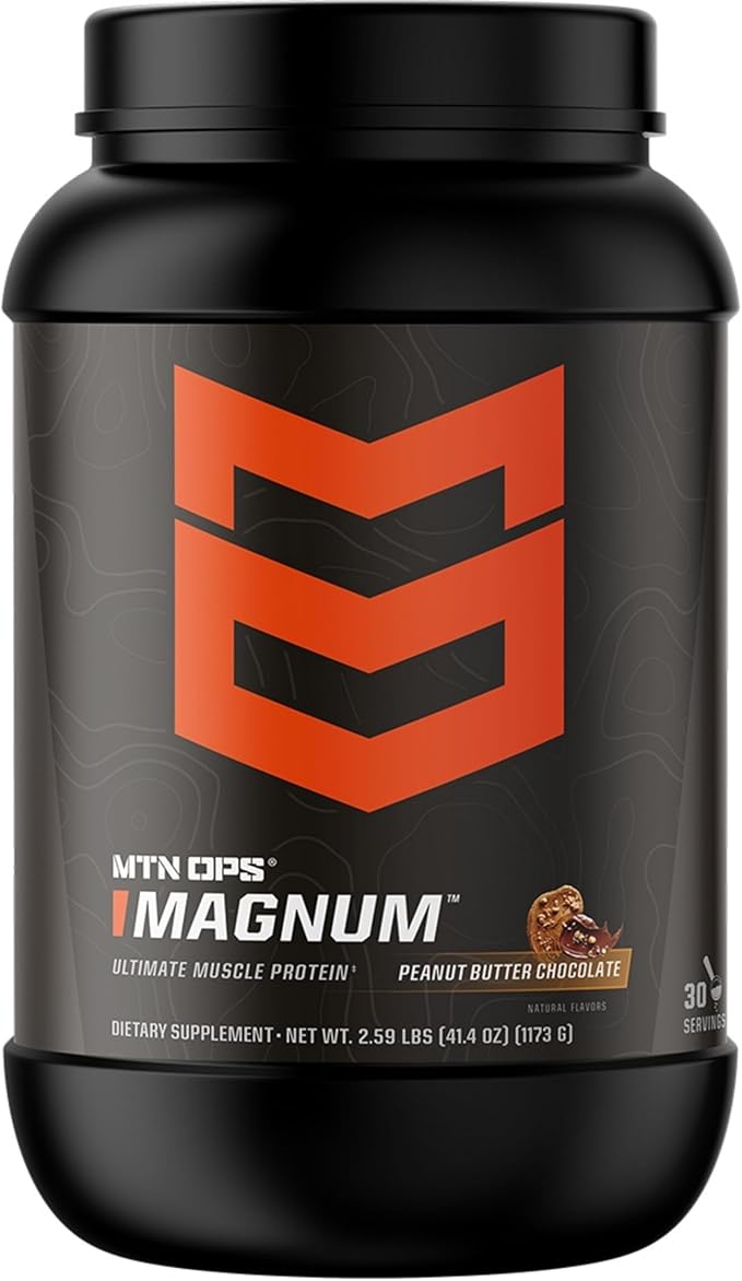 MTN OPS Magnum Peanut Butter Chocolate Protein Powder | 23g of Whey Isolate Protein & Milk Protein with BCAAs | Zero Sugar & Gluten Free | Peanut Butter Chocolate, 30 Servings