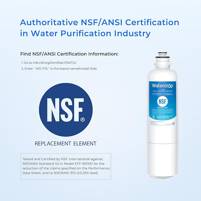 Waterdrop BORPLFTR50 Replacement for Bosch® Ultra Clarity® Pro 11032531, 12033030, 11025825, BORPLFTR55, B36CD50SNS, B36CT80SNS, B36CL80ENS, B36FD50SNS, WFC100MF, Refrigerator Water Filter, 3 Filters