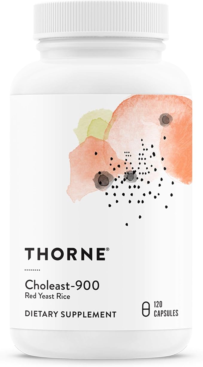 THORNE - Choleast-900-900mg Red Yeast Rice Extract - Gluten-Free Supplement Supports Healthy Cholesterol Levels Already in a Normal Range, Heart & Blood Pressure* - 120 Capsules