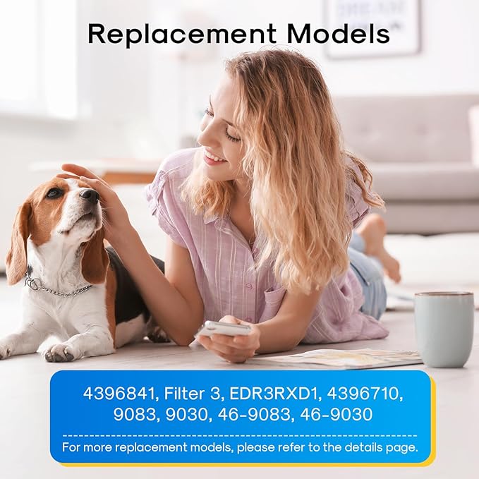 Replacement for 4396841, EDR3RXD1, Everydrop® Filter 3, 4396710, Kenmore® 9083, 9030, 46-9083, 46-9030, Refrigerator Water Filter, 4PACK