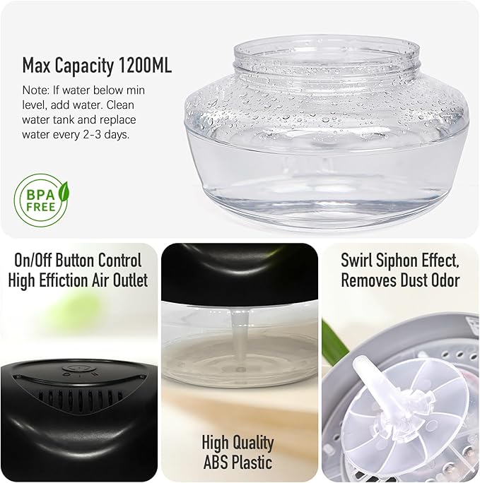 Purifier Air Washer, Air Fresher Aroma Diffuser for Home, Office, Air Purifier with Night Light (Black)