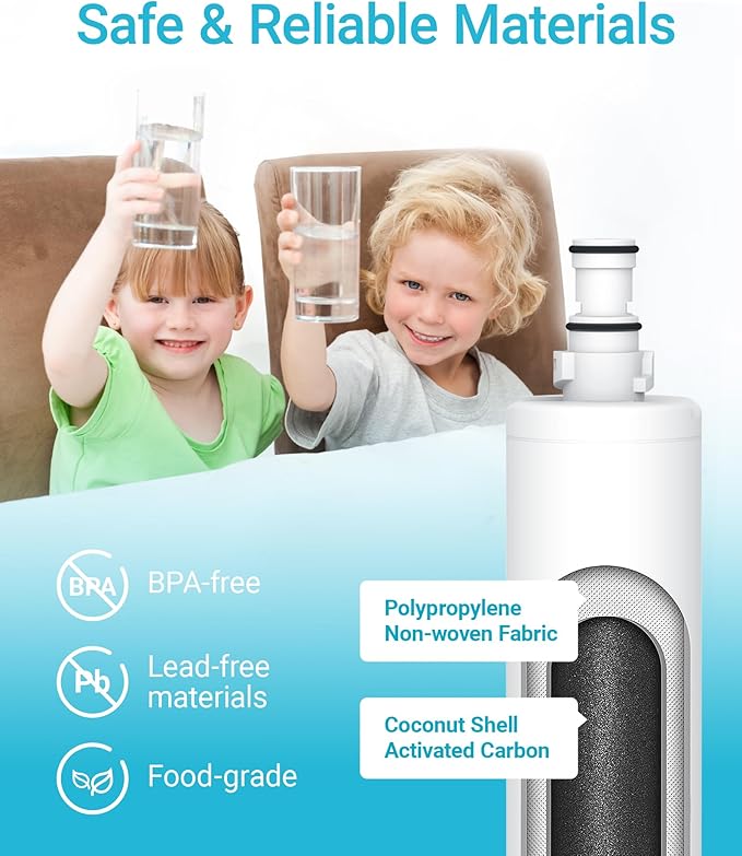 AQUA CREST 4396508 Refrigerator Water Filter Replacement for Whirlpool® WF-NLC240V, NL300, 4392857, 4396510, 4396509, 4396547, LC400V, 4396510p, PNL240V, EveryDrop® Filter 5, EDR5RXD1, 3PACKs