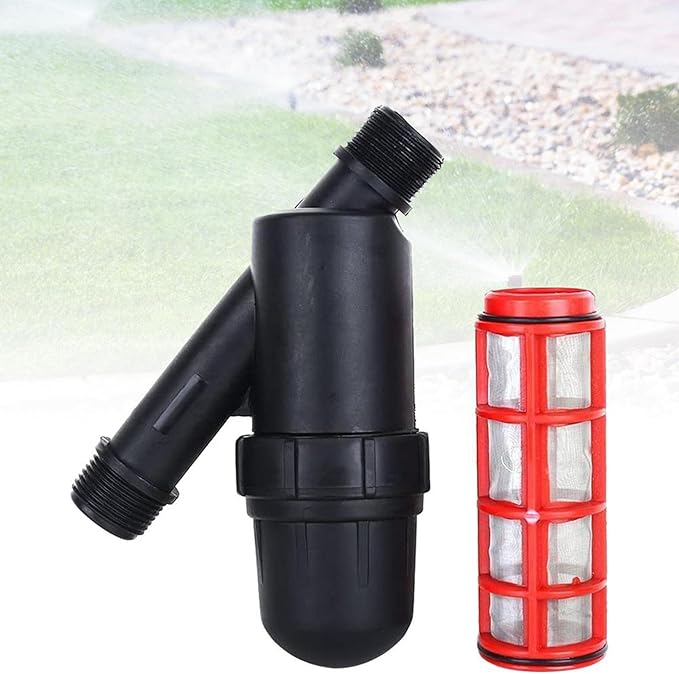 TopHomer Drip Irrigation Filter, 3/4" Y Water Filter Strainer Stainless Steel Inline 120 Mesh Screen Filter Gardening Drip Irrigation Filter for Garden Greenhouse Agricultural Drip