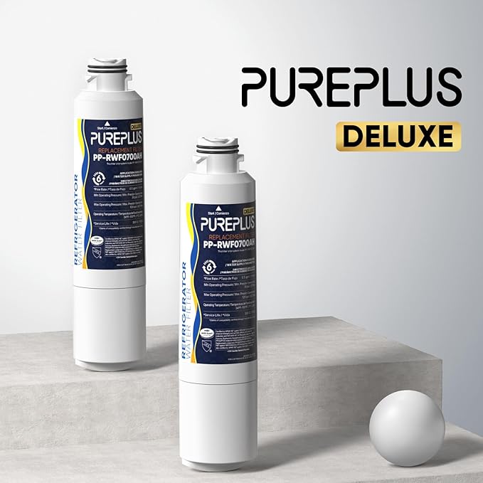 PUREPLUS DA29-00020B NSF/ANSI 401, 53& NSF P473 Certified Replacement for Samsung RF28HMEDBSR, RF263BEAESR, HDX FMS-2, HAF-CIN/EXP, RF4287HARS, RF28HFEDBSR, Refrigerator Water Filter, 3Pack